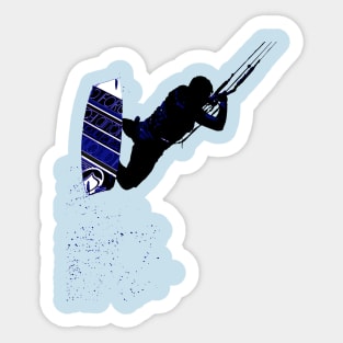 Kitesurfing Action Kite And Surf Illustration Sticker